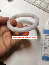 Load image into Gallery viewer, 54mm Certified type A 100% Natural sunny green purple round cut Jadeite bangle PC101-4952