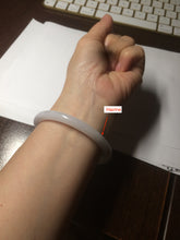 Load image into Gallery viewer, 56.7mm certified 100% natural type A light purple/white slim round cut jadeite jade bangle AE61-0916