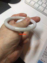 Load image into Gallery viewer, 54.5mm Certified type A 100% Natural light green white purple slim round cut Jadeite bangle BN20-9106