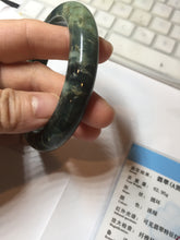 Load image into Gallery viewer, 59mm certificated Type A 100% Natural dark green/brown/black Jadeite Jade bangle AA103-9776