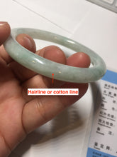 Load image into Gallery viewer, 57mm Certified type A 100% Natural sunny green/white round cut Jadeite bangle BN77-9819