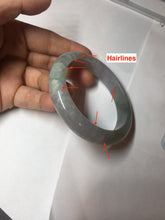 Load image into Gallery viewer, 59.2mm Certified Type A 100% Natural white/light purple/brown/yellow/gray(FU LU SHOU) Jadeite Jade bangle BF104-8634