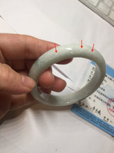 Load image into Gallery viewer, 55.5mm certified 100% natural Type A green white jadeite bangle PD154-6315