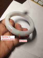 Load image into Gallery viewer, 57mm certified Type A 100% Natural sunny green/white Jadeite Jade bangle AC72-1479