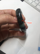 Load image into Gallery viewer, 47mm Certified Type A 100% Natural dark green Jadeite Jade oval bangle AH93-4483