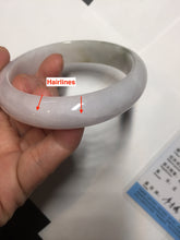 Load image into Gallery viewer, 57.7mm Certified 100% natural Type A dark green white purple jadeite jade bangle AH91-3014