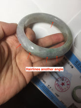 Load image into Gallery viewer, 60mm Certified Type A 100% Natural white/light purple/brown/yellow/gray (FU LU SHOU) Jadeite Jade bangle BF105-8658
