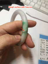 Load image into Gallery viewer, 56mm Certified Type A 100% Natural sunny green purple round cut Jadeite Jade bangle PB99-4951