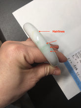 Load image into Gallery viewer, 57mm Certified Type A 100% Natural sunny green/white/ Jadeite Jade bangle BL33-5213
