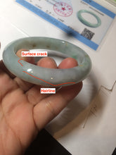 Load image into Gallery viewer, 57.4mm Certified Type A 100% Natural light yellow/blue/green Jadeite Jade bangle BK22-4406