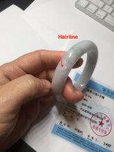 Load image into Gallery viewer, 51.9mm certified Type A 100% Natural light purple with green floating flowers Jadeite Jade bangle AU10-1263