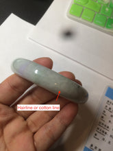 Load image into Gallery viewer, 58.1mm 100% natural type A certified light green/purple jadeite jade bangle Y139-0723