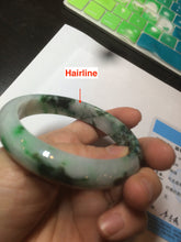 Load image into Gallery viewer, 56.3mm certified 100% natural Type A dark green/sunny green  jadeite jade bangle K106-2835