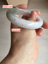 Load image into Gallery viewer, 57.5mm certified Type A 100% Natural dark green purple white Jadeite Jade bangle Y158-3015