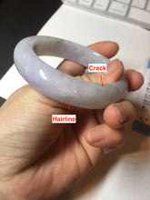 Load image into Gallery viewer, 55mm Certified 100% natural Type A light purple with sunny flying flowers jadeite jade bangle BL107-8720