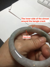 Load image into Gallery viewer, 58.7mm Certified Type A 100% Natural light green/white Jadeite Jade bangle BN15-7081