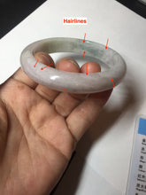 Load image into Gallery viewer, 56.9mm Certified Type A 100% Natural dark green/white/purple Jadeite Jade bangle BL82-4053
