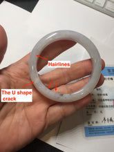 Load image into Gallery viewer, 51.5mm Certificate icy waterly light purple white orange jadeite jade bangle BF135-2651