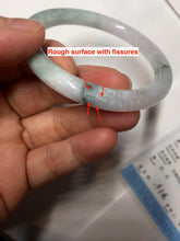 Load image into Gallery viewer, 53.3mm Certified Type A 100% Natural light green purple with green floating flowers round cut Jadeite bangle PB169-4722