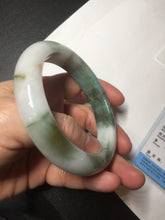 Load image into Gallery viewer, 59mm Certified Type A 100% Natural sunny green/white/brown/black Jadeite Jade bangle BK36-8353