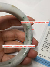 Load image into Gallery viewer, 57.7mm certified 100% natural green/purple/brown(Fu Lu SHOU) with green floating flowers jadeite jade bangle PD141-6311