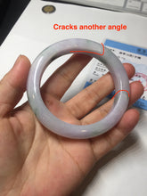 Load image into Gallery viewer, 58mm certified 100% natural type A light green/purple/yellow(FU LU SHOU)  jadeite jade bangle BN84-8722