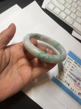 Load image into Gallery viewer, 60.2mm certified Type A 100% Natural light green sunny green light purple Jadeite Jade bangle BK139-5281