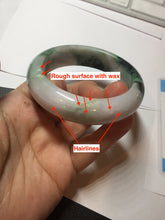 Load image into Gallery viewer, 58mm Certified 100% natural Type A green/purple chubby jadeite jade bangle PB98-8975