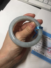 Load image into Gallery viewer, 56.3mm certified 100% natural type A icy watery white light green chubby jadeite jade bangle AH97-0549