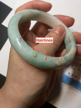Load image into Gallery viewer, 57mm certified 100% natural type A sunny green/white jadeite jade bangle BN100-7706