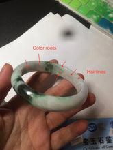 Load image into Gallery viewer, 60mm certified 100% natural type A green white  jadeite jade bangle AY75-1734