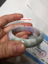 Load image into Gallery viewer, 50mm certified 100% natural Type A brown green/purple oval jadeite jade bangle PB161-1095