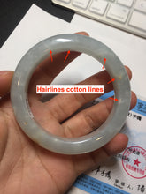 Load image into Gallery viewer, 55mm 100% natural type A icy watery light green yellow jadeite jade bangle Y155-5249