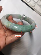 Load image into Gallery viewer, 60.5mm certified Type A 100% Natural light green sunny green light purple Jadeite Jade bangle BK140-5278