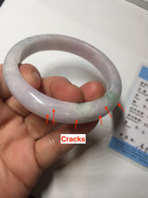 Load image into Gallery viewer, 56.2mm certified 100% natural type A sunny green/purple jadeite jade bangle BN120-8716