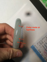 Load image into Gallery viewer, 57.4mm Certified 100% natural Type A icy watery green/white/gray jadeite jade bangle AY70-0343