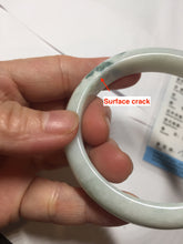 Load image into Gallery viewer, 55.5mm certified 100% natural Type A green white jadeite bangle PD154-6315