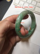 Load image into Gallery viewer, 54.8mm Certified Type A 100% Natural sunny green gray Jadeite Jade bangle PA120-9887