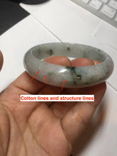 Load image into Gallery viewer, 54.5mm Certified 100% natural Type A white with green floating flowers jadeite jade bangle BN19-7053