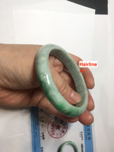 Load image into Gallery viewer, 57mm Certified Type A 100% Natural sunny green yellow Jadeite Jade bangle BS27-4418