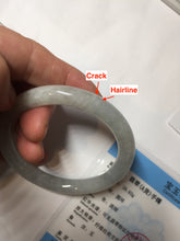 Load image into Gallery viewer, 54mm certified natural 100% natural Type A light green round cut jadeite jade bangle BS74-1021