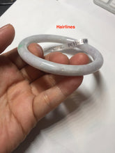 Load image into Gallery viewer, 57mm certified 100% natural type A sunny green/white/purple round cut jadeite jade bangle PC31-2684