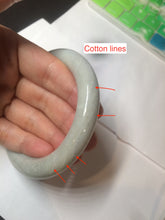 Load image into Gallery viewer, 56.4mm 100% Natural white/beige/gray with floating dandelions round cut nephrite jade bangle HT95