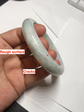 Load image into Gallery viewer, 56mm certified 100% natural icy watery light white/sunny green jadeite jade bangle BN72-3878