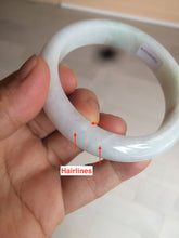 Load image into Gallery viewer, 57mm certified Type A 100% Natural sunny green/white Jadeite Jade bangle AC72-1479