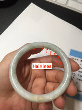 Load image into Gallery viewer, 55mm Certified Type A 100% Natural light green yellow round cut Jadeite Jade bangle Q134-2846