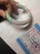 Load image into Gallery viewer, 60mm certified 100% natural type A sunny green white  jadeite jade bangle BH31-5424