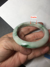 Load image into Gallery viewer, 54mm Certified 100% natural Type A sunny green/white  jadeite jade bangle BK97-0352