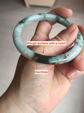 Load image into Gallery viewer, 57.5mm certificated Type A 100% Natural light green with green floating flowers Jadeite Jade bangle AS82-3025