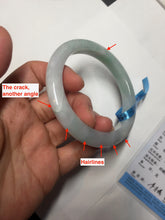 Load image into Gallery viewer, 56.5mm certified 100% natural type A white/light green white purple jadeite jade bangle AH107-0546